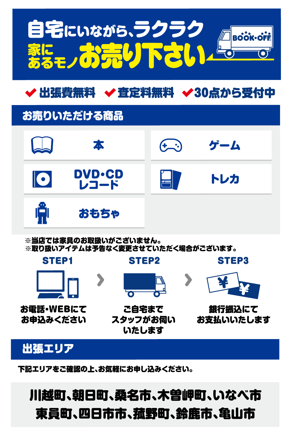 ブックオフ1号四日市日永店でお売りください